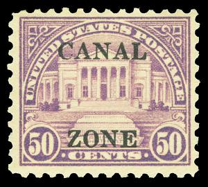 Canal Zone Scott 94 1926 50c Flat Plate Overprint Issue Mint F-VF OG HR Cat $230