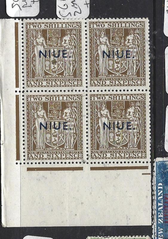 NIUE (PP0310B) ON NZ ARMS 2/6  SG 83W  BL OF 4     MNH