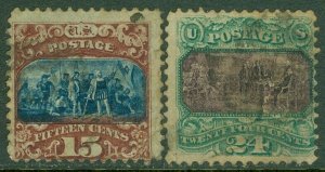 EDW1949SELL : USA 1869 Scott #119-20 Used. Minor faults. Catalog $950.00.