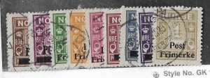 Norway Sc #136-144 set of  9 used VF