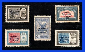 1930 - Argentina - Scott n C 20 / C 24 - Sob. Azul - MNH - Gran Lujo - AR- 42