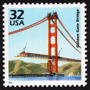 US 3185l MNH VF 32 Cent Golden Gate Bridge Celebrate The Century 1930s