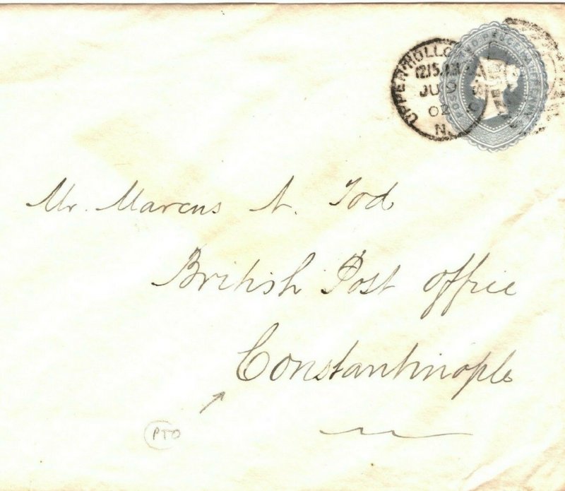 GB Cover Upper Holloway Duplex London Constantinople 2½d Stationery 1902 ZB45