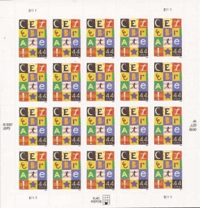 US Stamp - 2009 44c Celebrate - 20 Stamp Sheet - Scott #4407