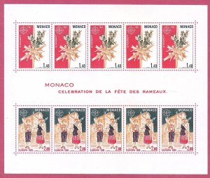 Monaco 1279a (1278-79) MNH 1981 EUROPA Palm Sunday Traditions Souvenir Sheet