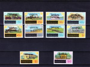 NEVIS 1980 Overprinted Pictorials-Officials 10v 01-010 MNH 