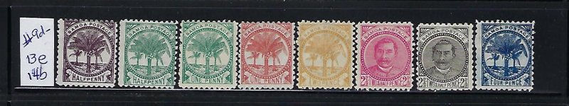 SAMOA SCOTT #9D-16E 1895 KING MALIETOA SHORT SET PERF 11- MINT HINGED