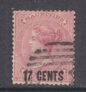 MAURITIUS, 1878 17c. on 4d. Rose, used.