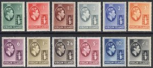 Virgin Is 1938 1/2d-£1 GVI Badge SG 110-121 Scott 76-87 VLMM/MVLH Cat £70($90)