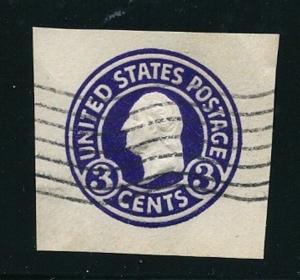 ENVELOPE CUT SQUARE #U436e U.S. 3c Washington USED 1932 (2)