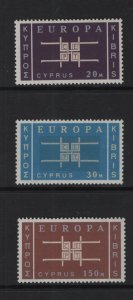 Cyprus Turkish   #229-231  MNH  1963  Europa