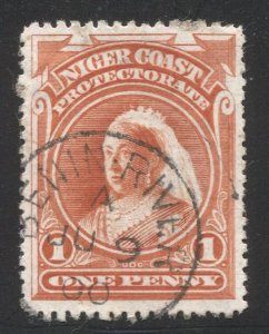 NIGER COAST 1894, 1d Sc 44, Scarce BENIN RIVER cancel