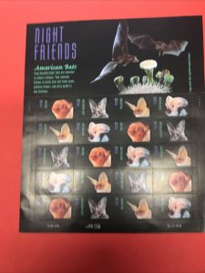 Scott # 3661-64 Night Friends American Bats Sheet of 20  37¢ Stamps Mint-2002