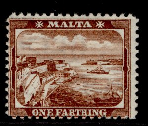 MALTA EDVII SG45, ¼d red brown, LH MINT. WMK MULT CROWN