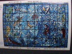 UNITED NATION-1967 FAMOUS GLASS WINDOW ARTS IN U.N. MNH  SHEET-VERY FINE