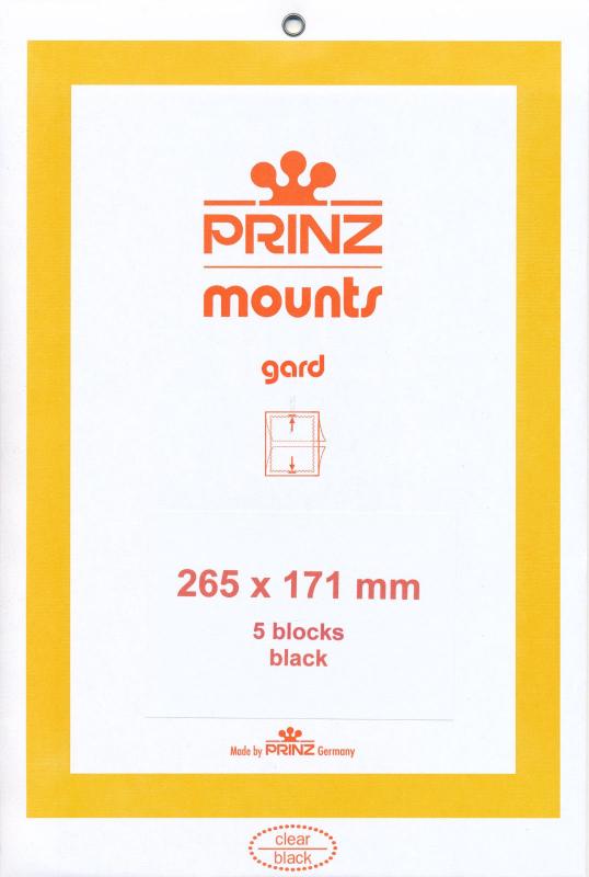 Prinz Scott Stamp Mount 171/265 mm - BLACK (Pack of 5)(171x265 171mm) STRIP 1071