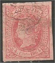 SPAIN, 1864, used 4c, Isabella II. Scott 62