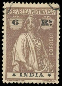 PORTUGUESE INDIA Sc 364 - 1914 6r Ceres  - Sound - No Faults