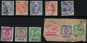 IRAQ PALESTINE 1948 AID STAMPS LOT OF 9 DIFFERENT OVPTS