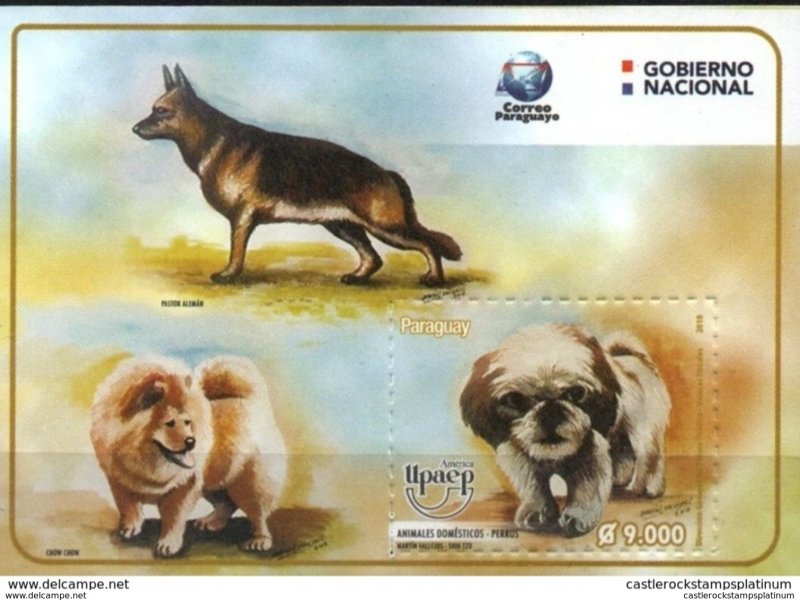 RO) 2018 PARAGUAY, AMERICA UPAEP-DOMESTIC ANIMALS-DOGS, GERMAN SHEPHERD-MONGREL-