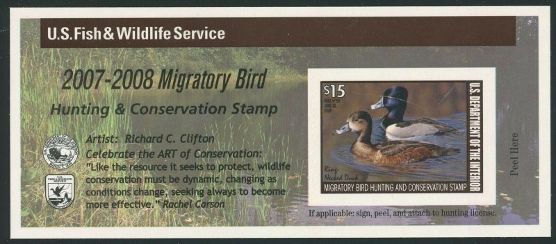 RW74b Northern Pintails Federal Duck Stamp 15.00 Self Adhesive MNH Single Pane 