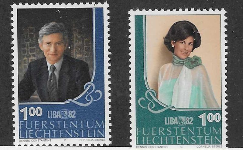 Liechtenstein #735-736 1fr Prince Adam & Princesse Aglae (MNH) CV $1.25