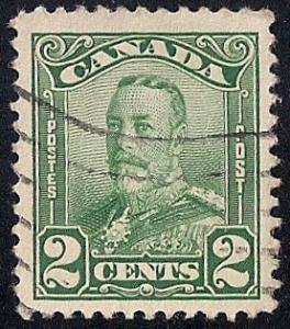 Canada #150 2 cent King George 5, Green Stamp used VF