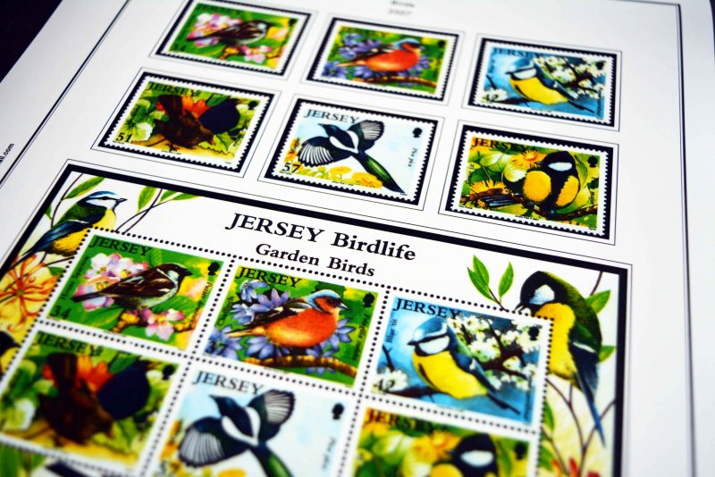 COLOR PRINTED JERSEY 1958-2010 STAMP ALBUM PAGES (198 illustrated pages)