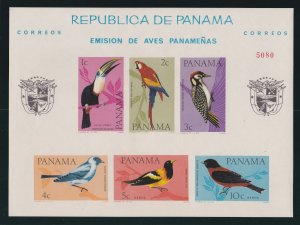 Panama # C338a, Song Birds, ImPerf Souvenir Sheet, NH, 1/2 Cat,