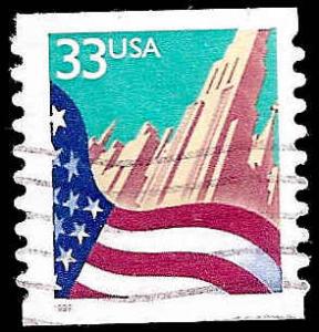 # 3281c USED FLAG AND CITY SMALL DATE