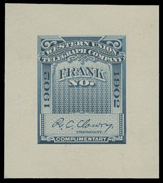 US SCOTT #16T33P1 Large Die Proof On India Mounted On Card Blue VF (DFP 7/13/20)