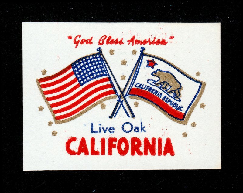 REKLAMEMARKE POSTER STAMP STICKER LIVE OAK CALIFORNIA MNH-OG