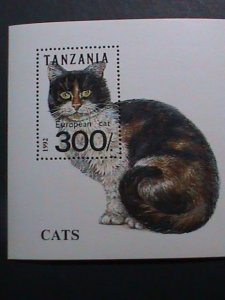 ​TANZANIA-1992-SC#967H-BEAUTIFUL LOVELY CAT-MNH-SHEET VF WE SHIP TO WORLD WIDE