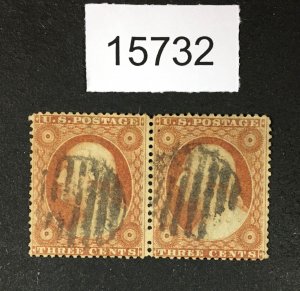 MOMEN: US STAMPS # 26 PAIR USED LOT #15732