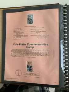 USPS Souvenir Page Scott 2550, 1991 Cole porter  stamps
