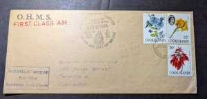 1971 British Cook Islands OHMS Cover Rarotonga to Toronto Canada