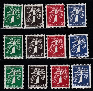Switzerland # 256-267, National Exposition, 3 languages, Mint LH, 1/2 Hinged Cat