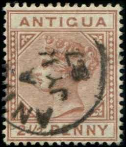 Antigua SC# 13 SG# 22 Victoria 2-1/2d wmk CA Used perf 14