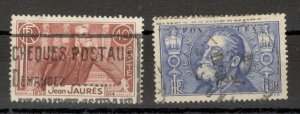 FRANCE - USED SET - FAMOUS, JEAN JAURES - Mi.No. 324/325 - 1936.