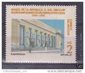 URUGUAY Sc#1117 MNH STAMP Bank of Uruguay 85th anniversary classic architecture