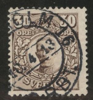 SWEDEN Scott 86 used 1910 stamp