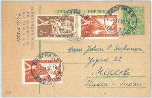 70179 - YUGOSLAVIA - POSTAL HISTORY - STATIONERY CARD # P 144 to FINLAND  1956