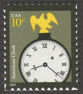 US 3757 American Design Clock 10c single (block tagging) MNH 2003