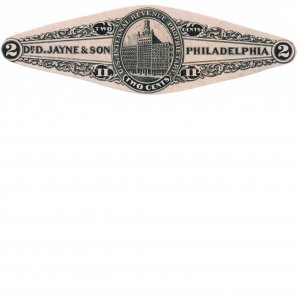 RS148c Dr. D. Jayne & Son 2c Internal Revenue Stamp, 1863, Black, Philadelphia