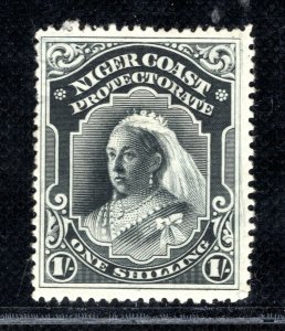 Nigeria NIGER COAST PROTECTORATE QV Stamp SG.56 1s (1894) Mint MM c£80 PBLUE122