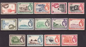 1954 Tristan Da Cunha Sc# 14-27 QEII Definitive set, birds etc.. MH Cv$57.50