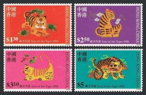 Hong Kong 807-810,810a sheet,MNH. New Year 1998, Lunar Year of the Tiger.