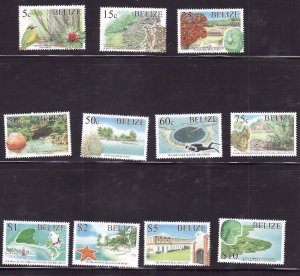 Belize-Sc#1187-98 ex 1188- id10-unused NH set-Ecological & Heritage sites-Birds