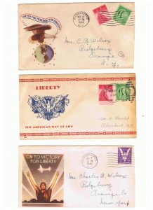 6 Minkus WWII patriotic covers postally used