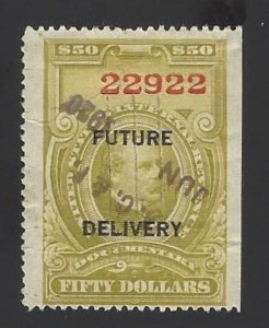 RARE U.S. #RC17 FUTURE DELIVERY DOCUMENTARY REVENUE GREEN STAMP, IMPERF RIGHT